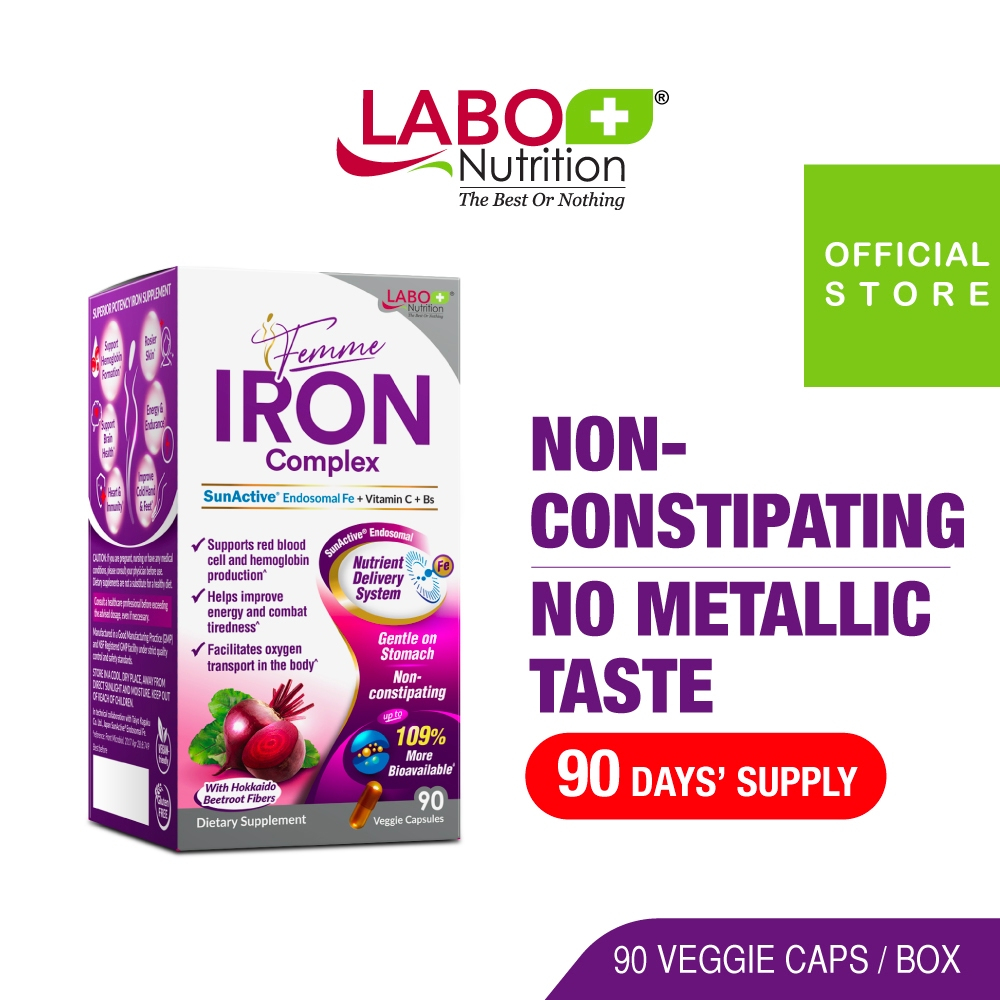 LABO Femme Iron Complex Supplement + Vitamin C Non Constipating No