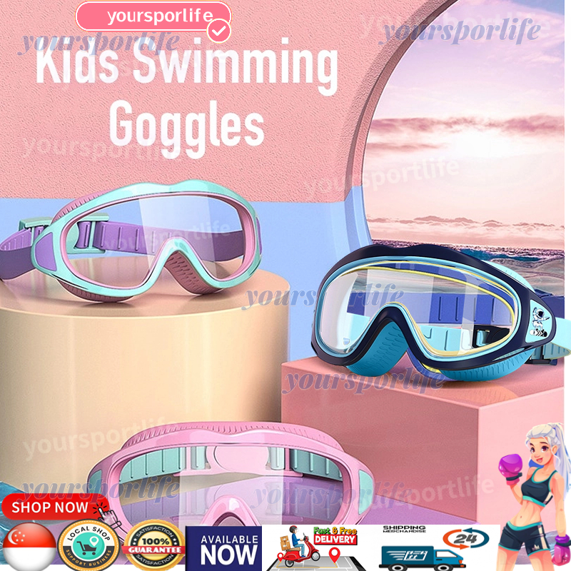 【SG STOCK】Kid's Swimming Goggles Anti-fog Wide Vision Silicone Frame 3 ...