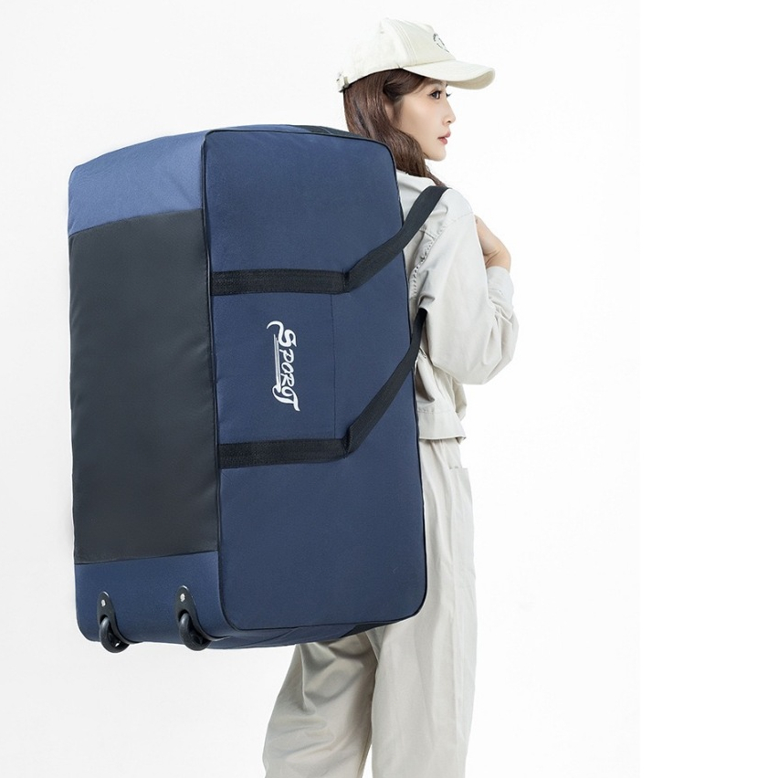 (NEW) With 2 Wheels Foldable Luggage Bag Extra Large Capacity for Study ...