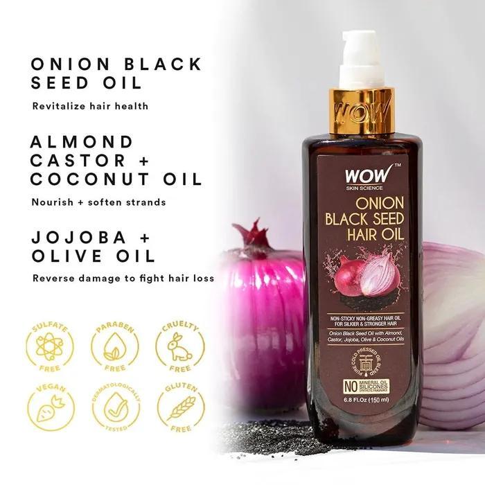 WOW Onion Hair Oil With Black Seed Oil Extracts 200ML Onion & Black
