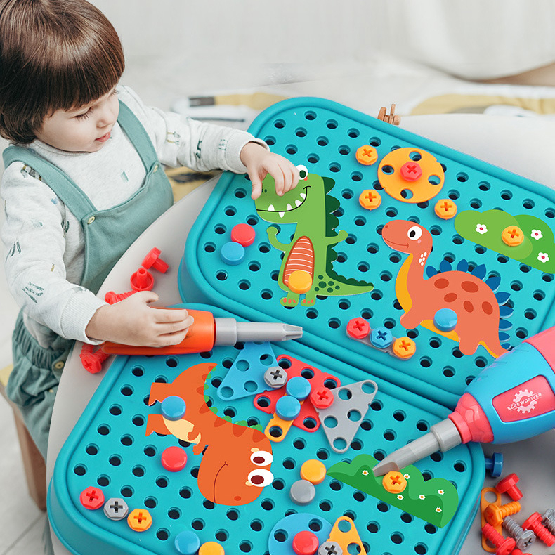Kids 461 Piece Set with Electric Drill Toy Kids Drill Sets
