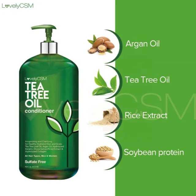 Tea Tree Shampoo Conditioner Set 473ml Sulfate Free, for All Hair