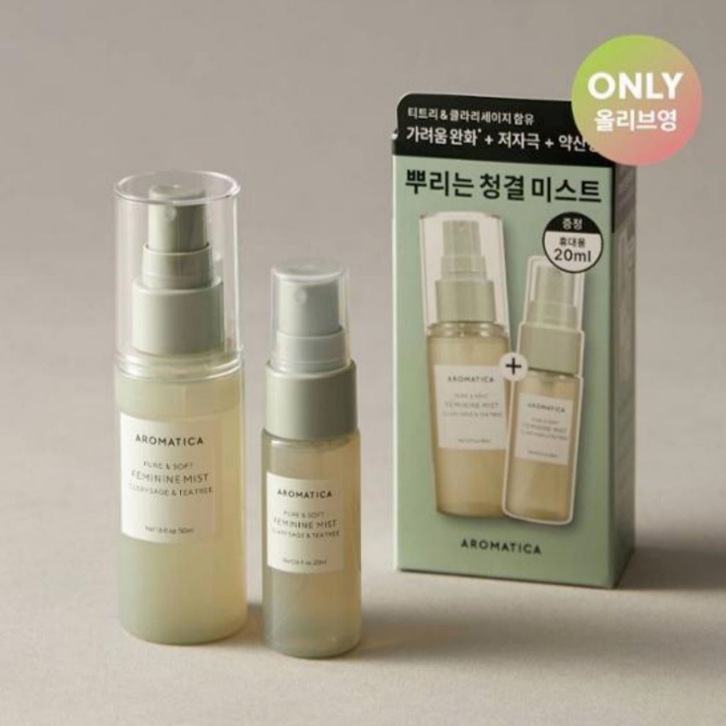 [AROMATICA] Pure & Soft Feminine Mist Glary Sage & Tea Tree 50mL+20mL ...