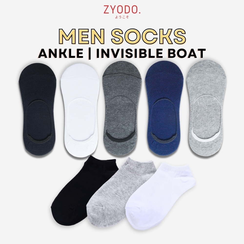 🇸🇬 Men Socks / Boat Socks / Ankle Socks / Invisible Low Cut Socks ...