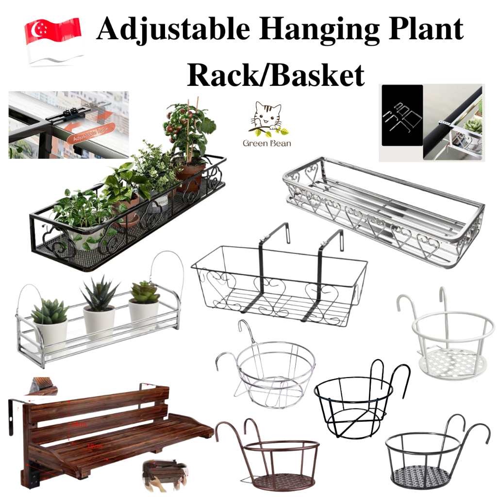 Adjustable Stainless Steel Rack Balcony Railing Flower Rack Hanging ...
