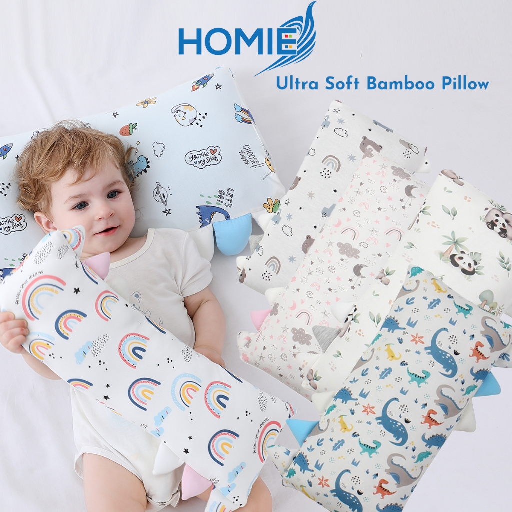 🏅HOMIE【Ultra Soft Organic Baby Bamboo Pillow 】 Super Soft