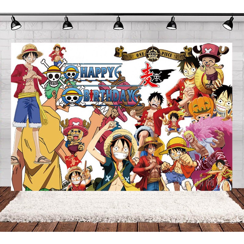 [SG Seller] 150x100cm One Piece D Theme Birthday Backdrop Manga Series ...