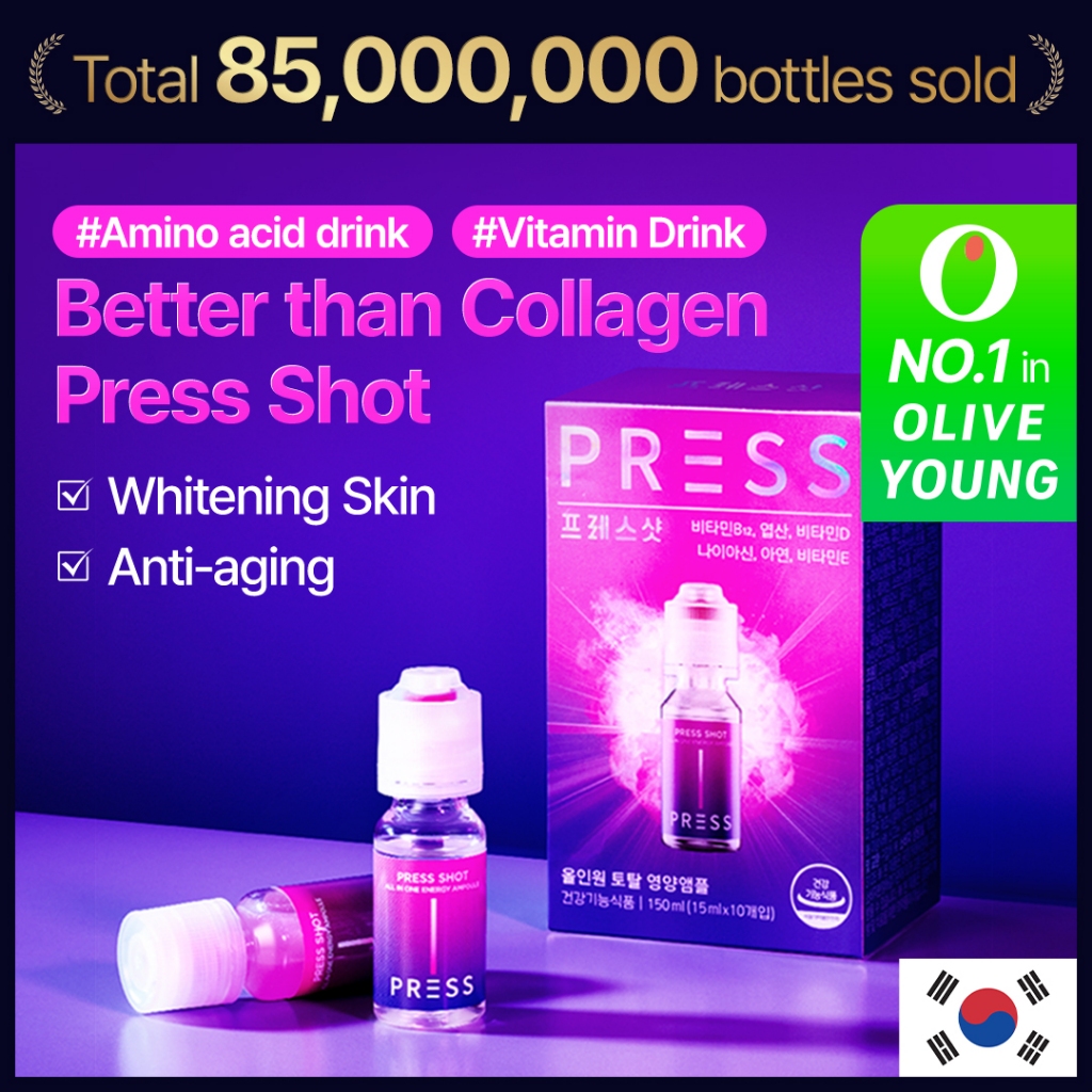 Press Shot Korea No.1 Whitening & AntiAging Amino acid drink, Skin