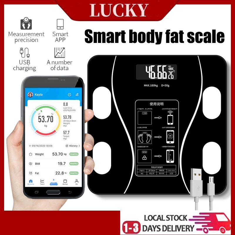 【SG Seller 🚚】Smart Weighing Scale Body Fat Scale Weight Scale Body ...