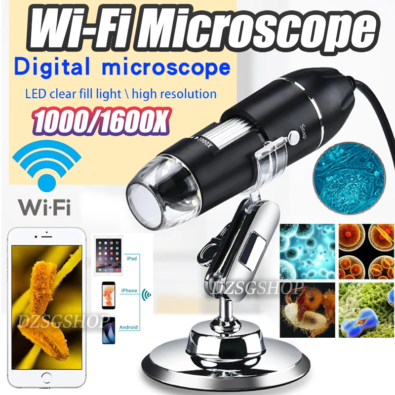Portable HD Wifi Microscope 2MP Zoom 8LED / Micro 3In1 USB Type-C ...