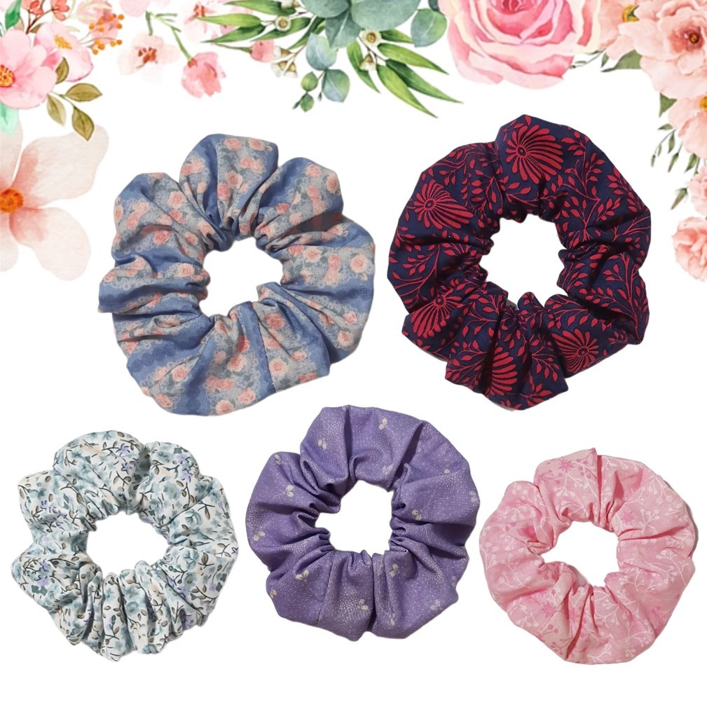 [Floral] Handmade scrunchies / Hair ties | Shopee Singapore