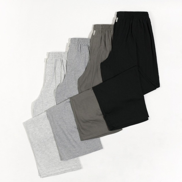?? MONOCHROME Home Wear Long Cotton Comfortable Pants Boxers Unisex Men Women Kids Black Lounge Pants