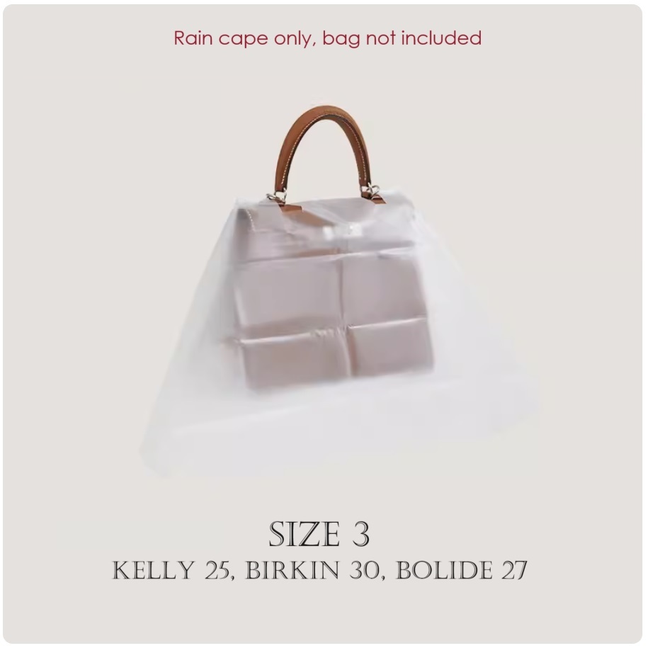thumbnail image 2 of HERMÈS Authentic Rain Protection Cover For Birkin 30, Kelly 25, Bolide 27 - Clear, Brand New Without Tags 2 of 4