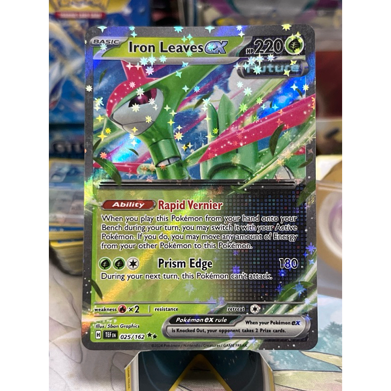 pokemon card that makes opponent sleep 2025 Pokemon Prismatic Evolutions 176/131 Iron Leaves ex Gold Hyper Ra