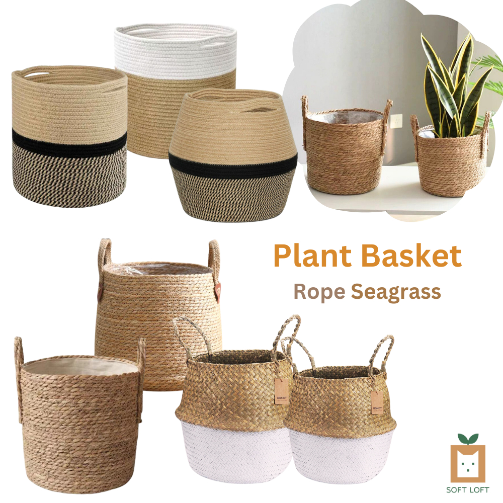 Plant Rattan Basket Plant Pot Flower Vase Sea Grass Basket For Small ...