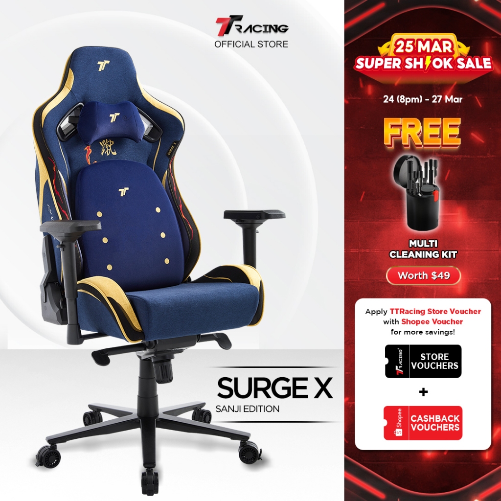 TTRacing Surge X Sanji Edition Air Threads Fabric Gaming Chair | One ...