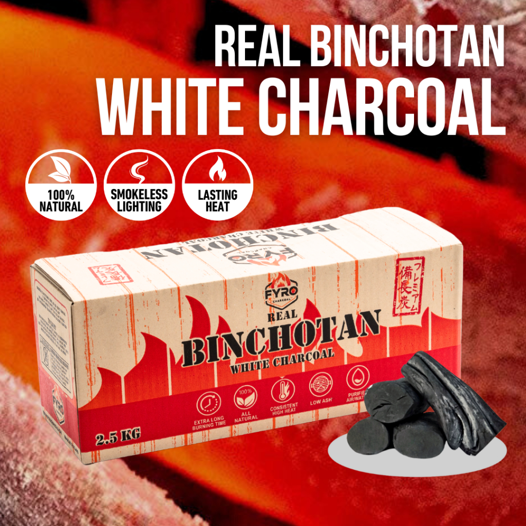 FYRO Genuine Binchotan White Charcoal chefs'  choice,Smokeless when Lighting,Purify Air, Water Deodorizer