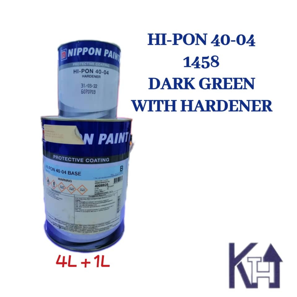 HI-PON 40-04 1458 WITH HARDENER (4L + 1L) [DARK GREEN] | Shopee Singapore