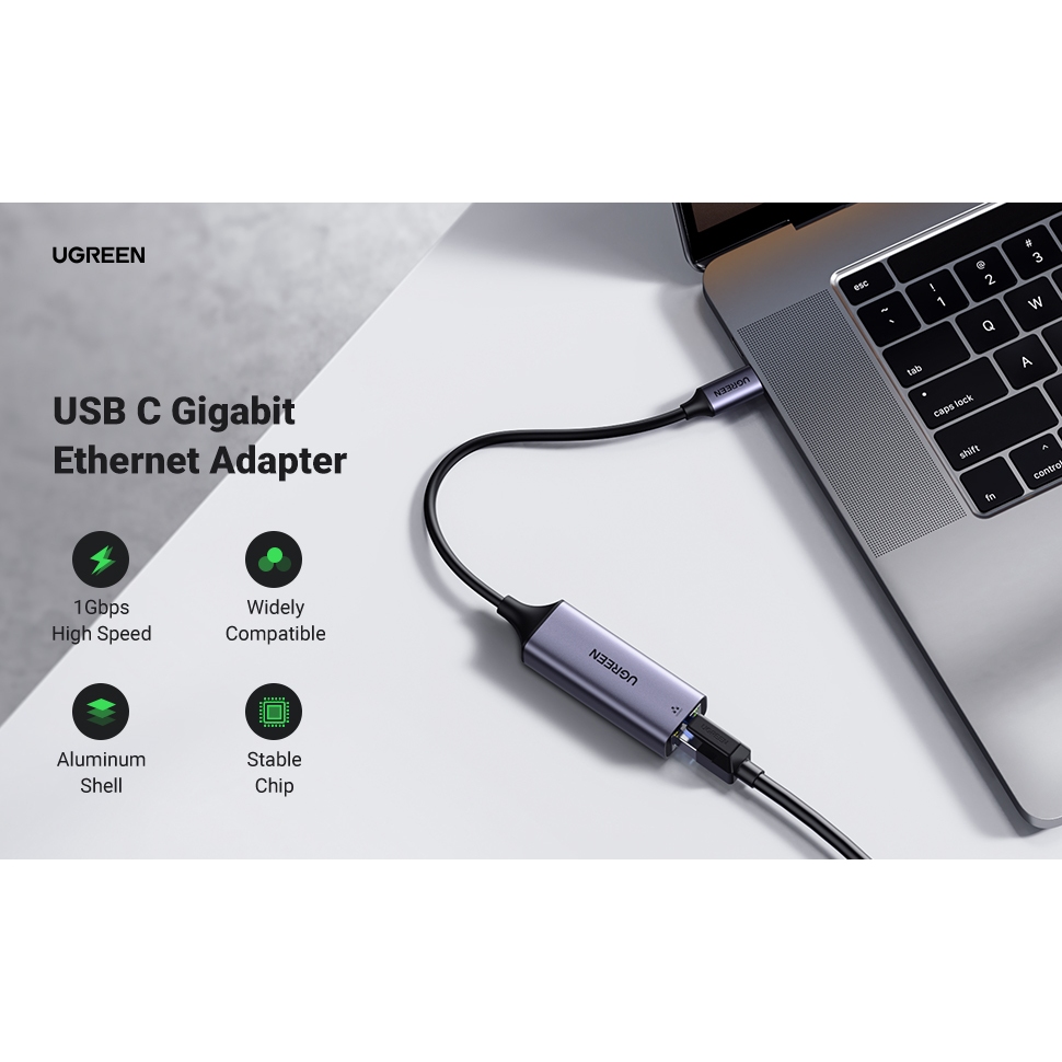 UGREEN 50737 TYPE C TO GIGABIT ETHERNET ADAPTER | Shopee Singapore