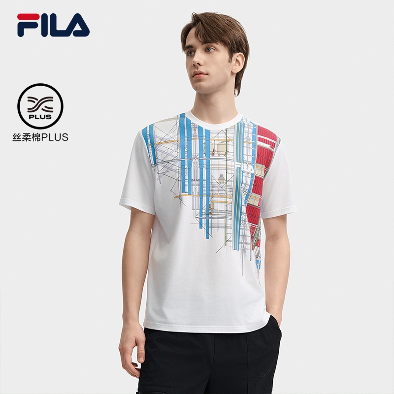 NEW FILA X CENTRE POMPIDOU CORE LIFESTYLE HERITAGE Men Short Sleeve T shirt White Shopee Singapore