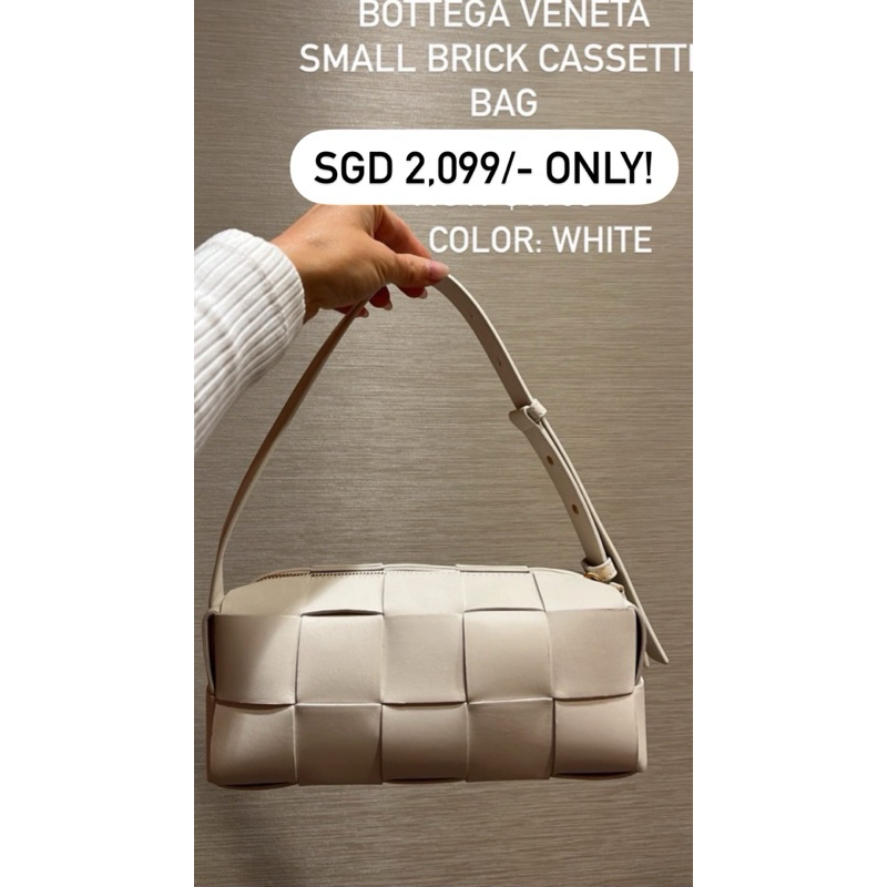 Pre Order Bottega Veneta brick cassette intreccio leather shoulder bag Shopee Singapore