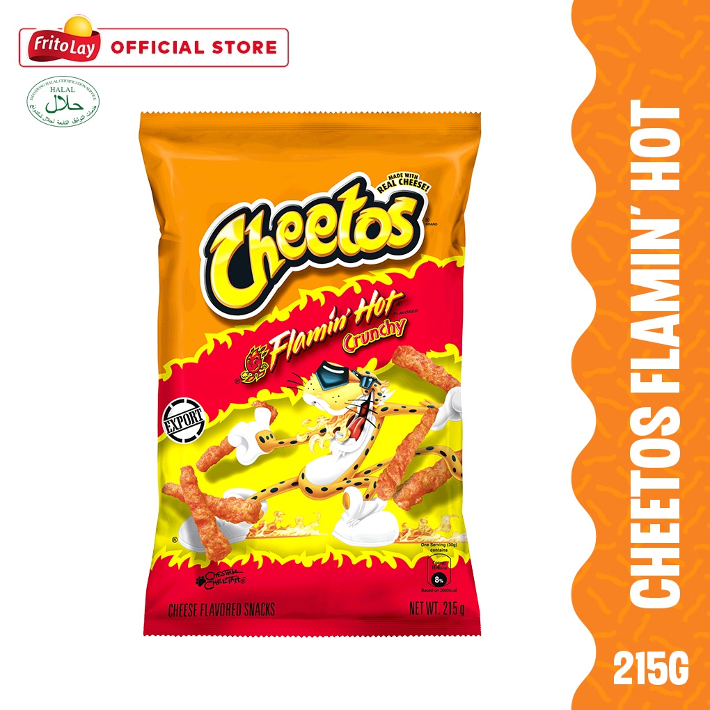 Cheetos Crunchy Flamin Hot Cheese Snacks 215g Shopee Singapore