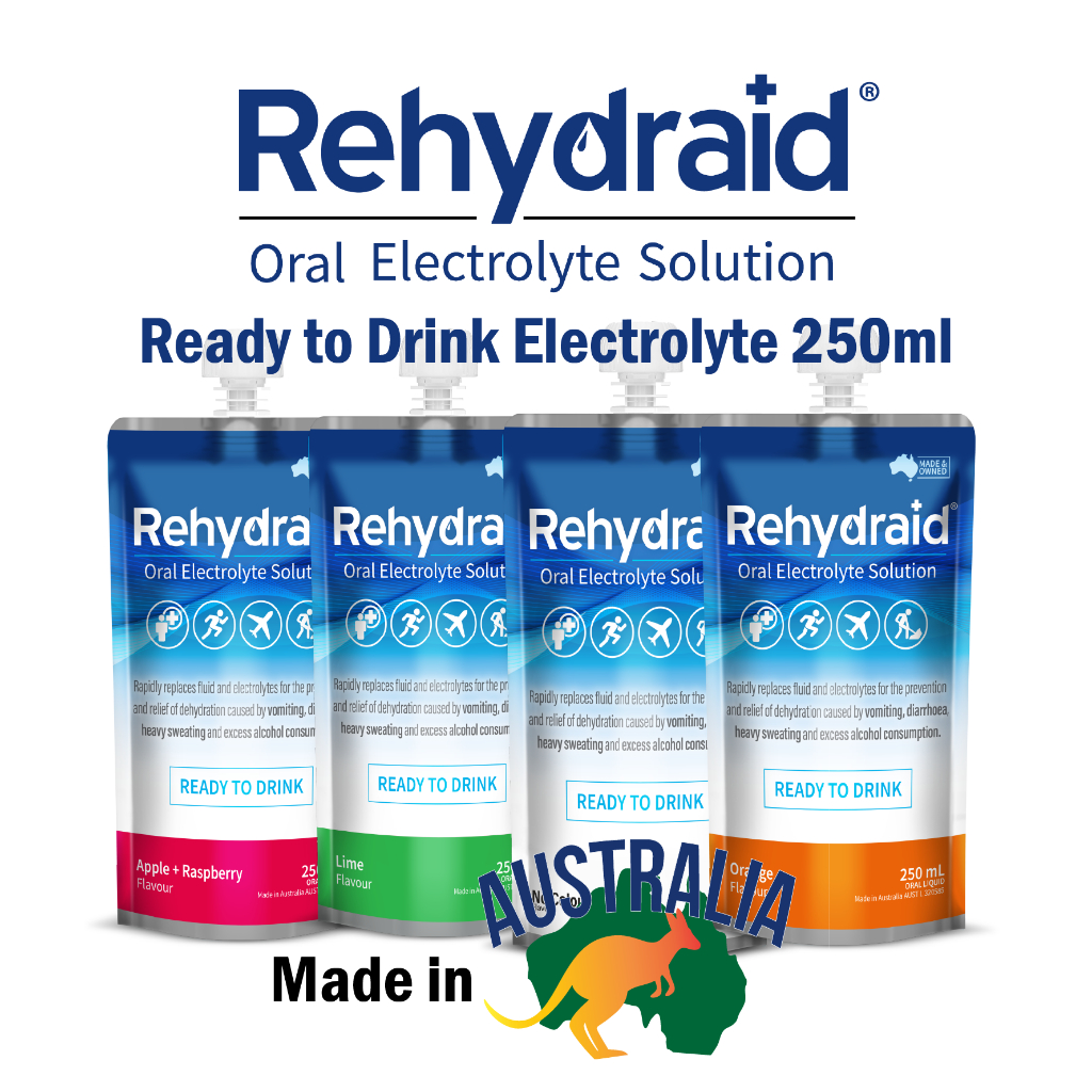 Rehydraid Electrolyte Ready to Drink 250ml - 3Pack Bundle - Unflavoured ...