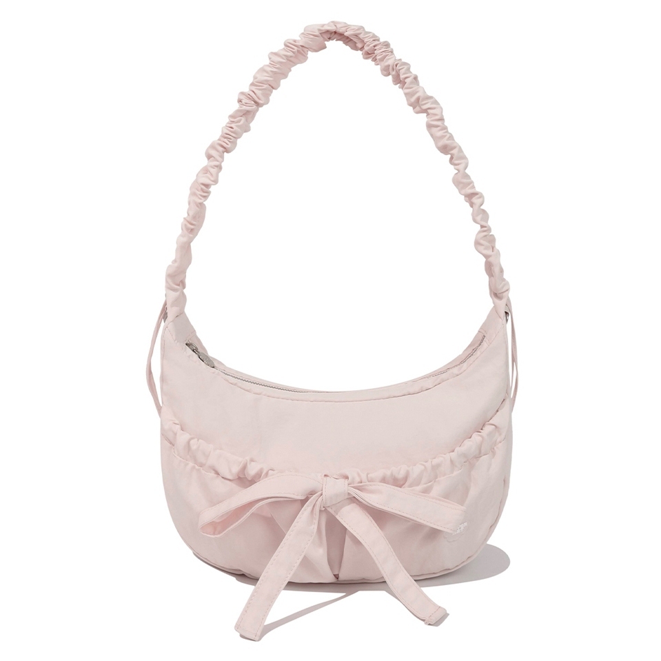 COVERNAT] Clover Heart Shirring Medium Nylon Hobo Bag 5