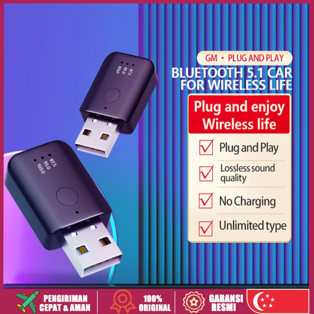 （🔥SG stock🔥）Mini Car Bluetooth 5.1 FM01 Transmitter Receiver Auto ...