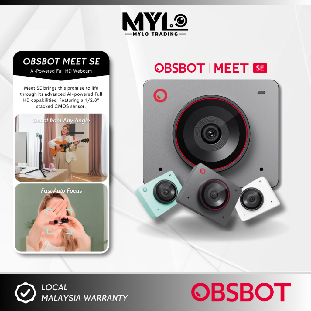 OBSBOT Meet SE AI-Powered Full HD Webcam – Smart Auto-Tracking | 1080P ...