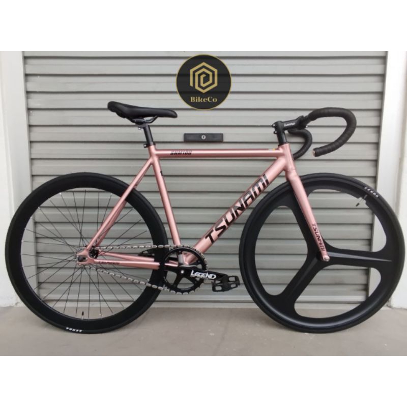 TSUNAMI SNM-100 Premium Rose Gold Fixie | Trispoke Front