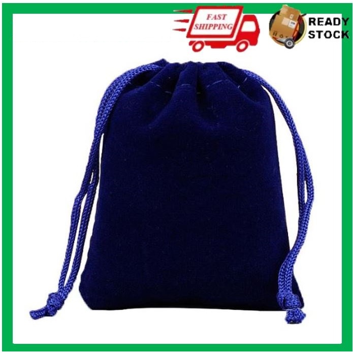 (5 pcs in a pack) Velvet Drawstring Pouch/Bag (Royal Blue) | Shopee ...