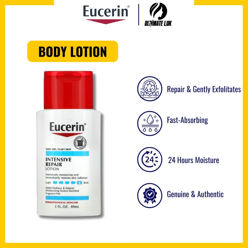 Eucerin, Intensive Repair Lotion, Dry Skin, Alpha Hydroxy & Natural ...