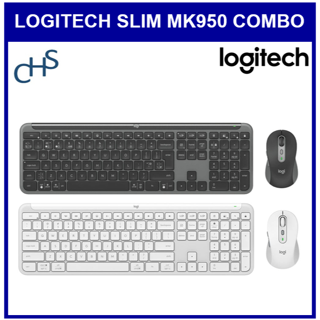 Logitech MK950 Signature Slim Keyboard and Mouse Multi-device Combo ...