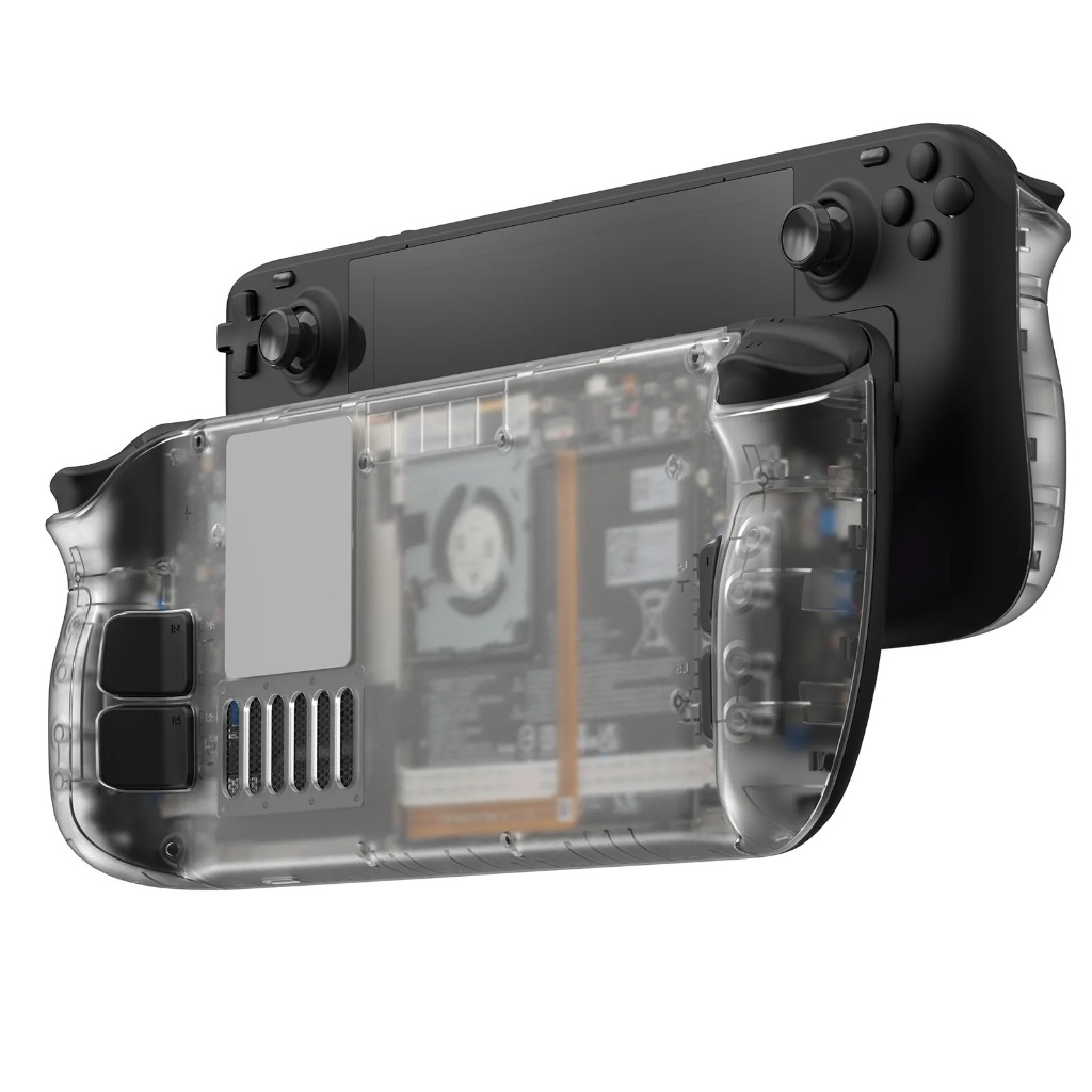 JSAUX Steam Deck Case Transparent Back Plate Housing w Customizable ...