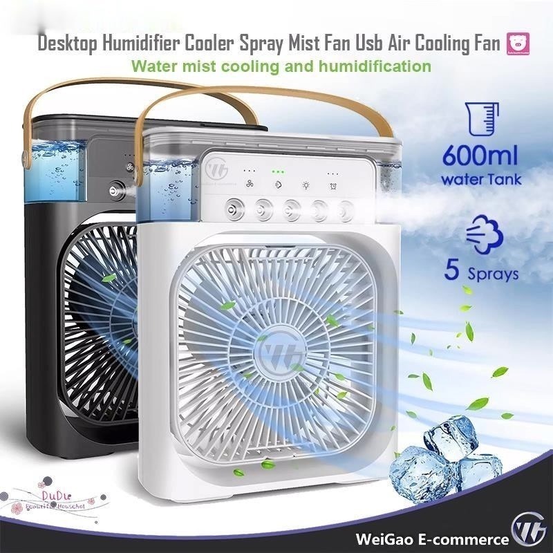 DHD Desktop Humidifier Cooler Spray Mist Fan Usb Air Cooling Fan with 7 ...