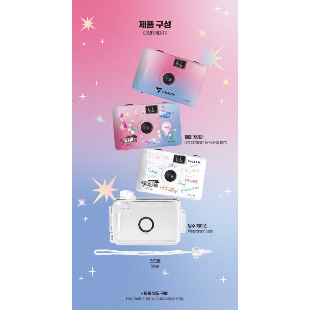 Seventeen Follow Film Camera ( Incl. Film camera, Waterproof case