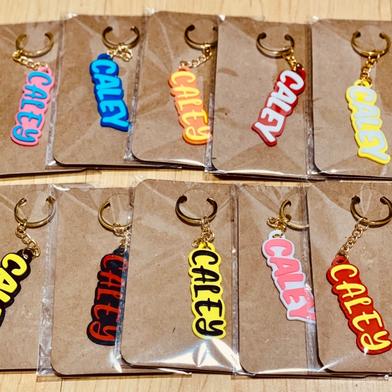 Custom Name Keychain - Two Color - Personalised Name Keychain - Name ...