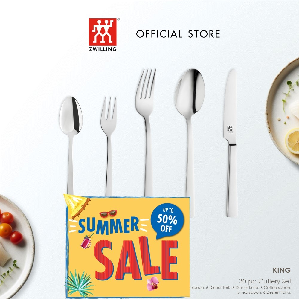 ZWILLING® KING 30pc Stainless Steel Cutlery Dining Set Shopee Singapore