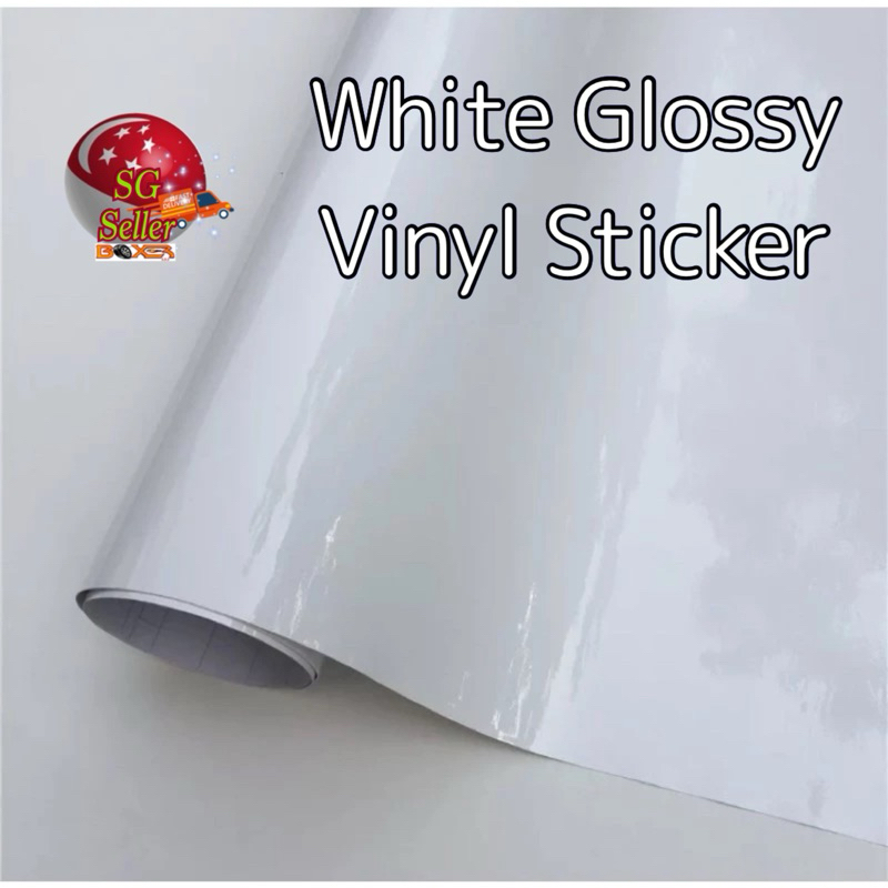 white glossy vinyl sticker, craft decal cutting adhesive, waterproof ...
