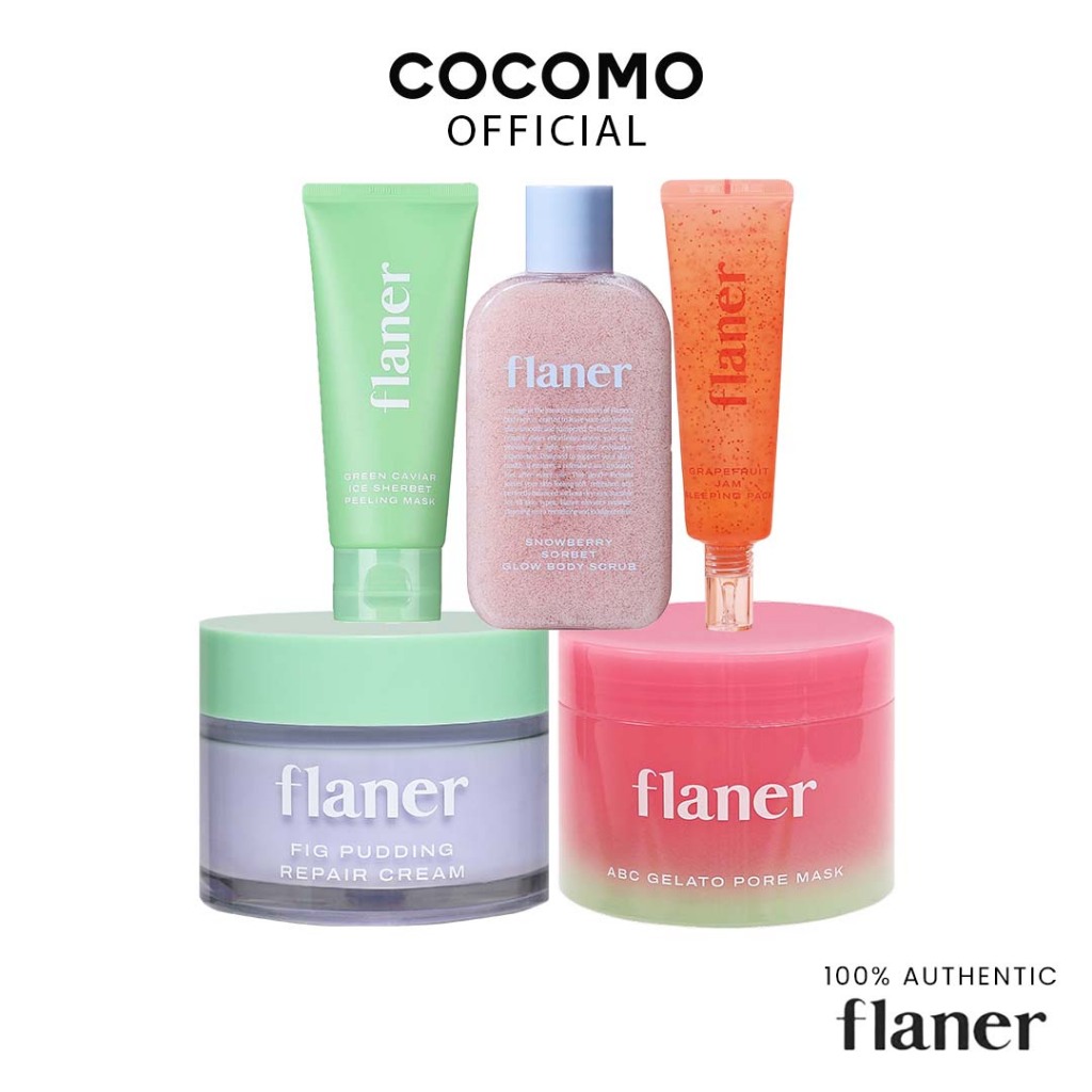 (FLANER OFFICIAL STORE) Grapefruit Pack | Green Mask | Fig Pudding ...