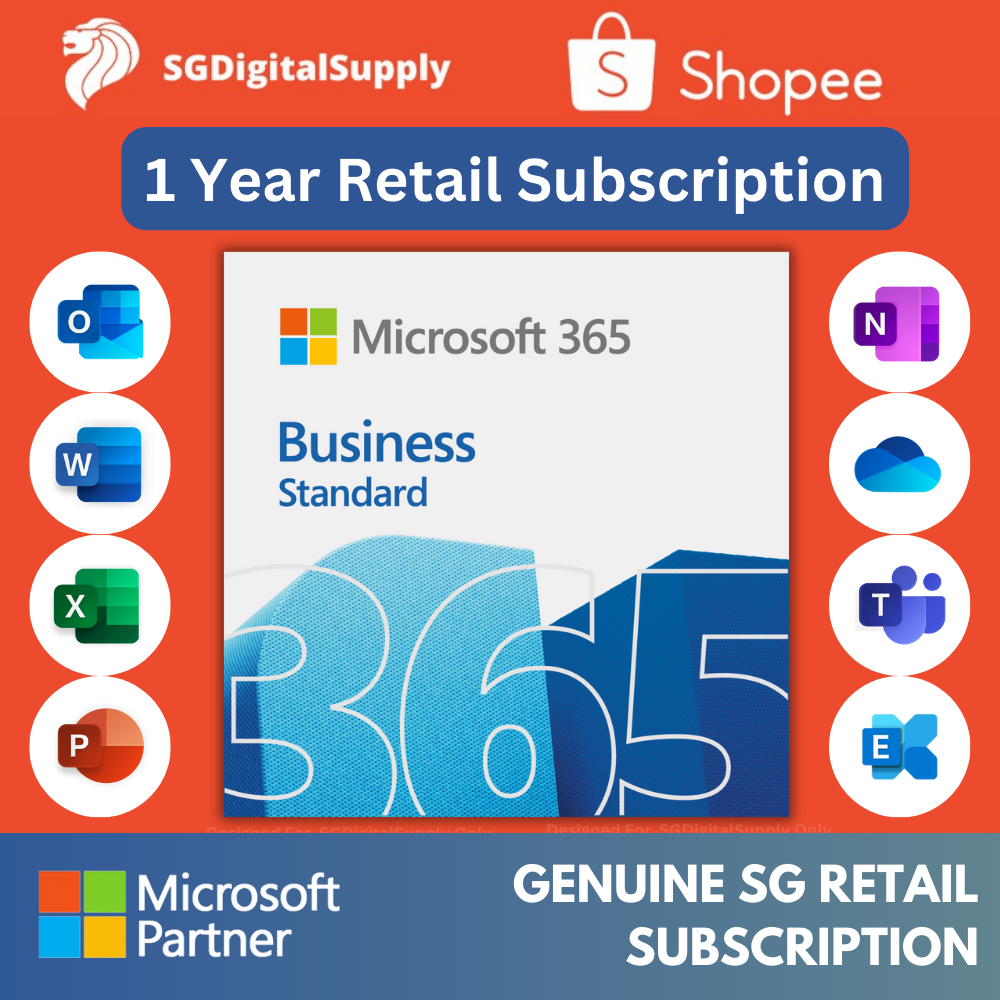 Microsoft 365 Business Standard | 1 Year SG Retail Subscription | 1 ...