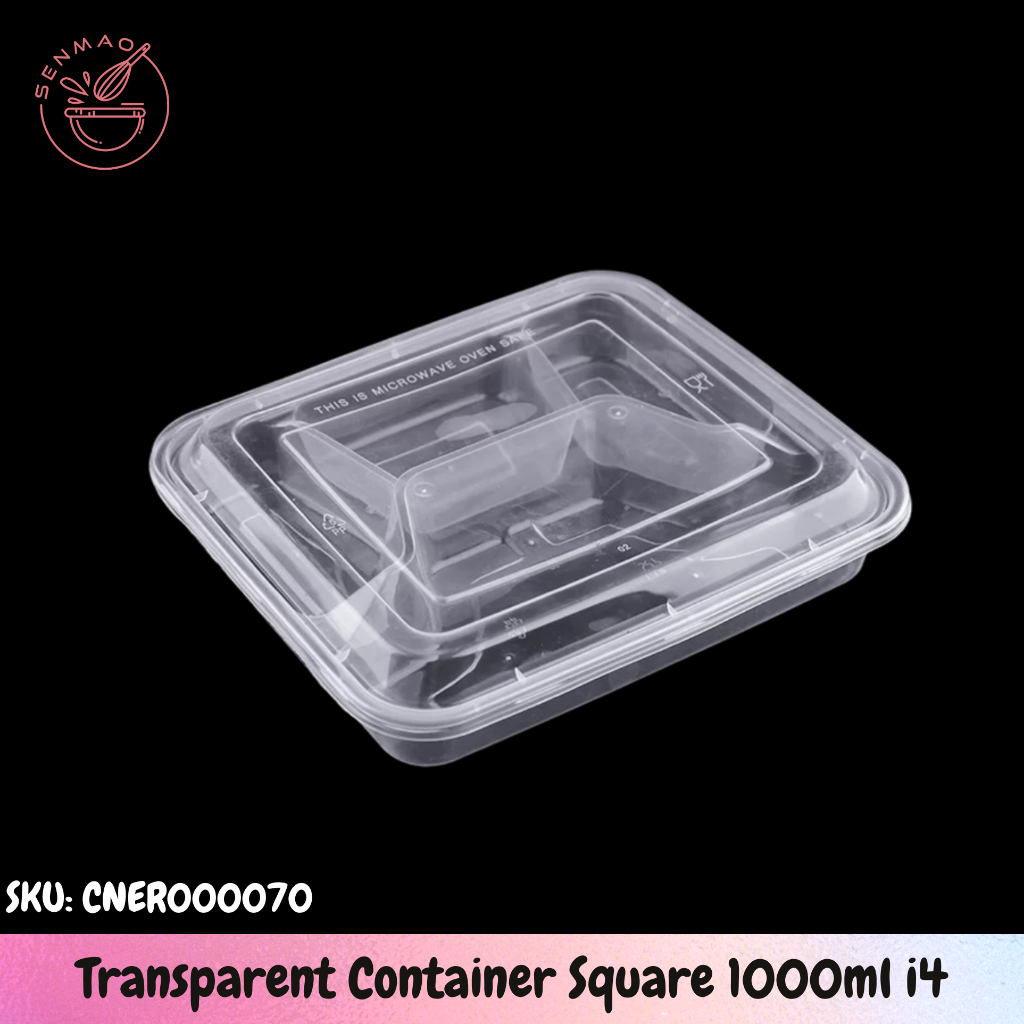 [SG Seller] 10pcs 1000ml i4 Transparent Container Square/Take Away Food ...