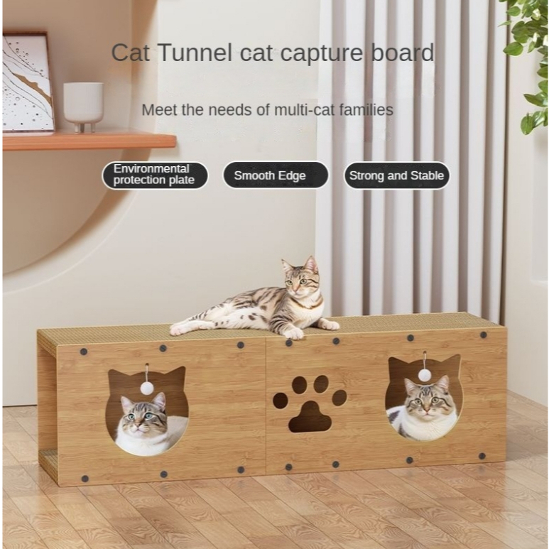 Qosigote Kratzkokon Für Katzen - Faltbare Kratzunterlage Mit Ball | 24x24x10cm Für Große & Kleine Katzen