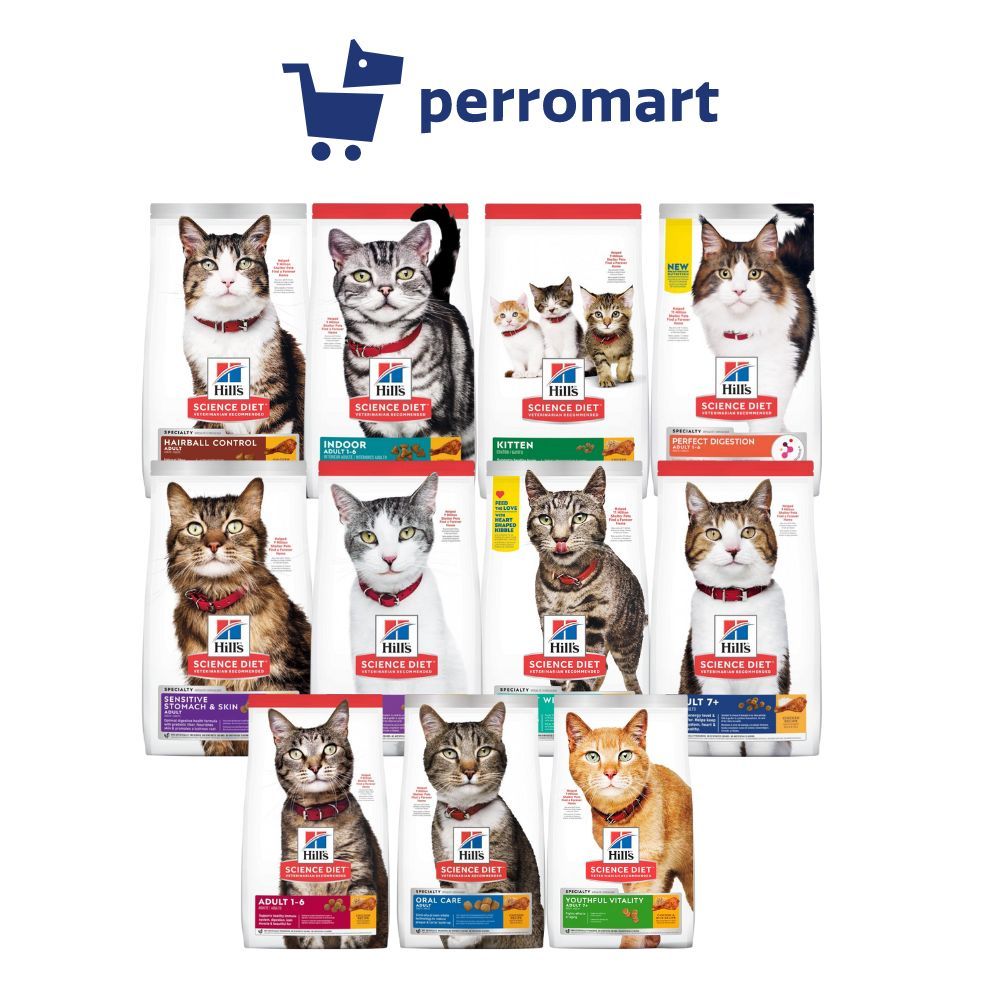 Hills Science Diet Cat 1.58kg/3.18kg/4kg Dry Cat Food (Adult/Kitten/Hairball/Digestion/Weight
