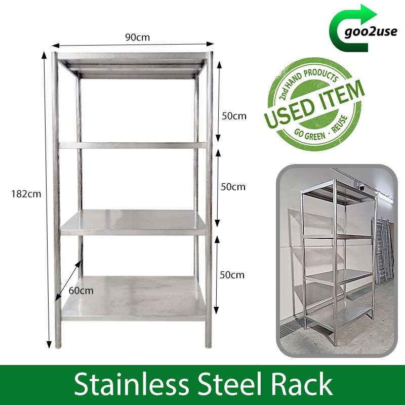 [FREE DELIVERY] Stainless Steel Kitchen Rack 4 Tier Restaurant ...