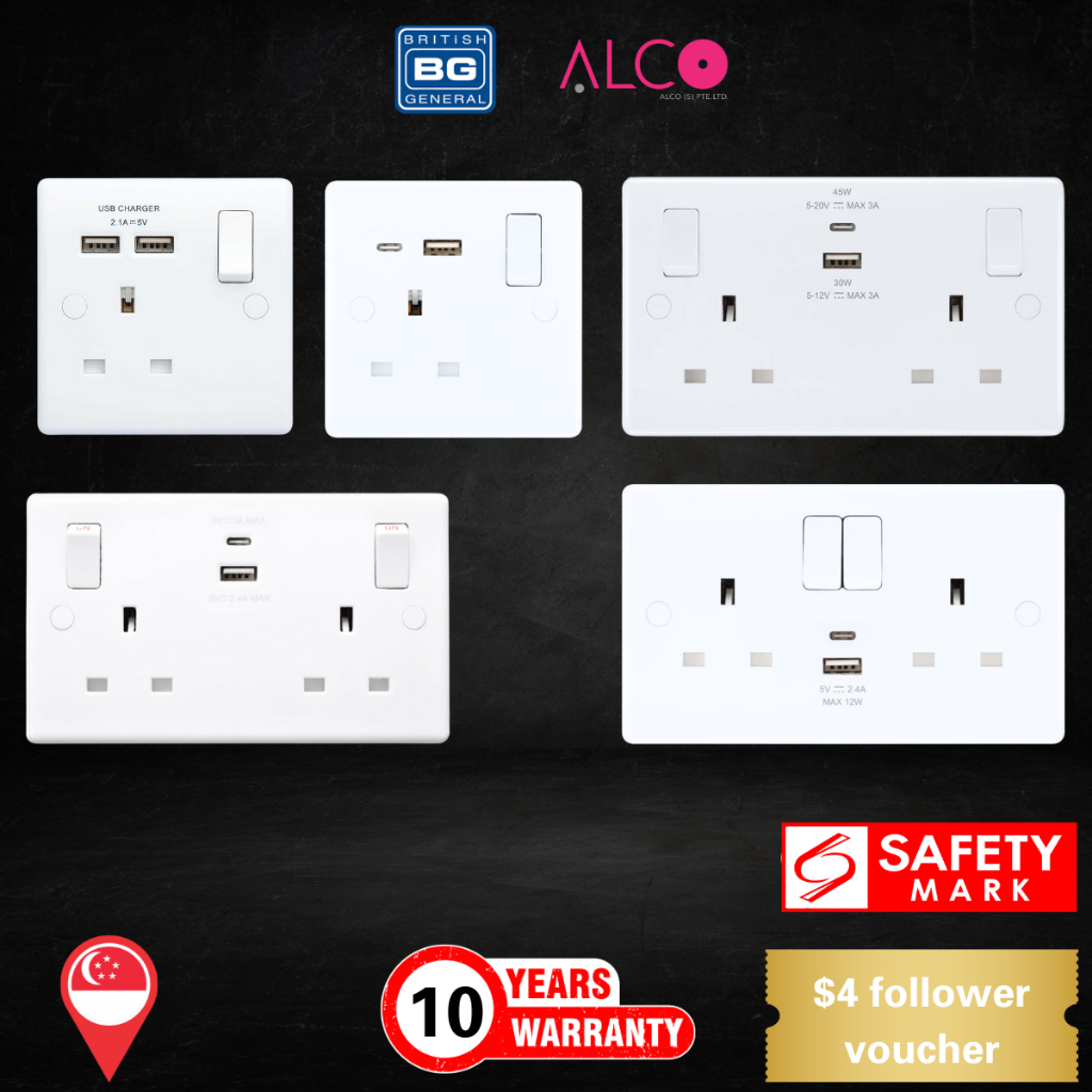 British General Moulded Round Edge Switches Sockets | Shopee Singapore