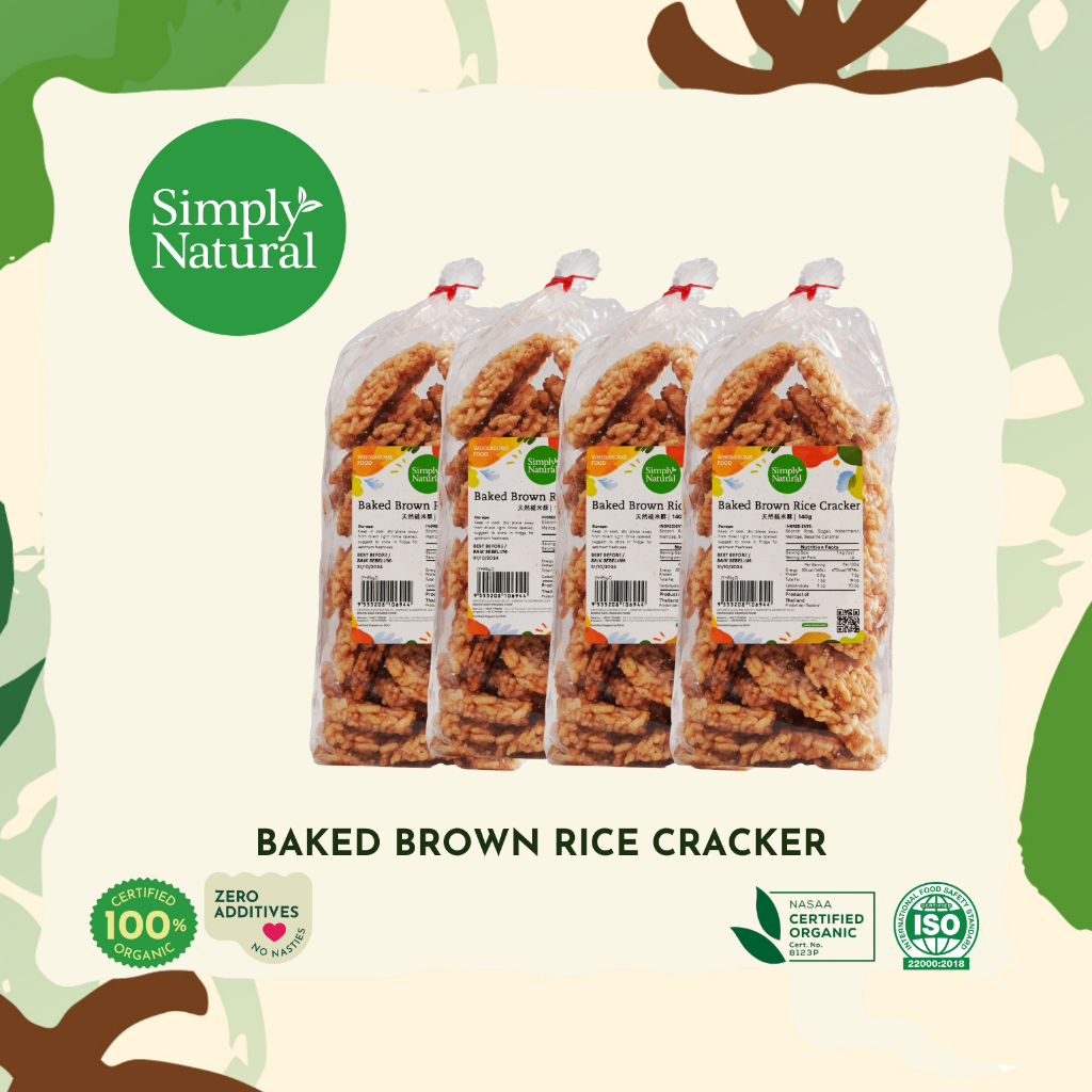 Simply Natural Baked Brown Rice Cracker 140g×4 Bundle of 4 | Shopee ...