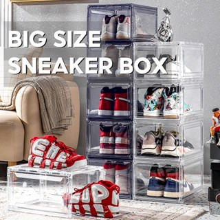 Ultimate Big Capaity Stackable Magnetic Front Drop Lid Sneakers Shoe Box Storage Rack Shopee Singapore