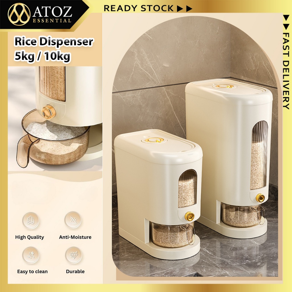 ⚡️Local Seller⚡️ Rice Auto Dispenser Storage Container with Measuring ...